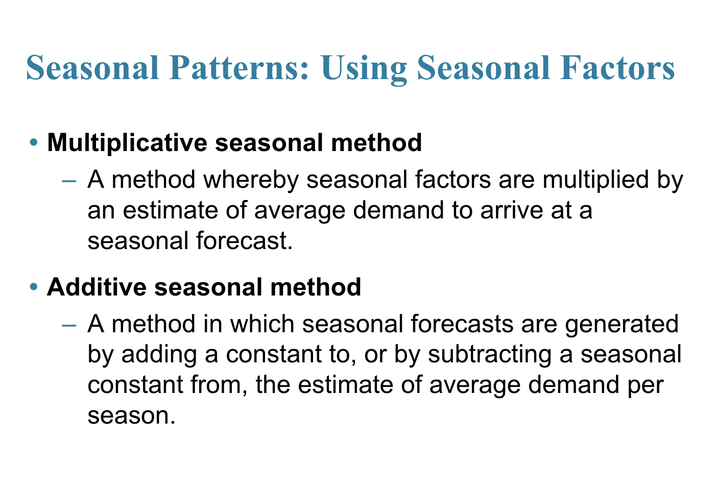 Seasonal Patterns textbook slide